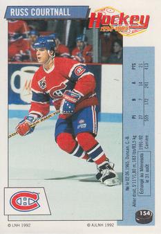 1992-93 Panini Hockey Stickers (French) #154 Russ Courtnall  Front