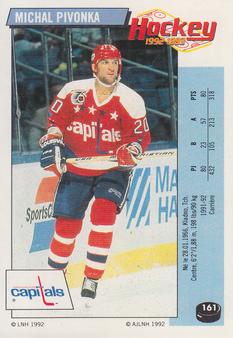 1992-93 Panini Hockey Stickers (French) #161 Michal Pivonka  Front