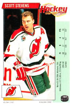 1992-93 Panini Hockey Stickers (French) #181 Scott Stevens  Front