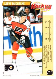 1992-93 Panini Hockey Stickers (French) #192 Steve Duchesne  Front