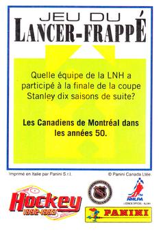 1992-93 Panini Hockey Stickers (French) #210 Owen Nolan  Back
