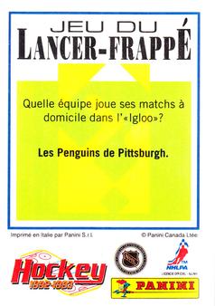 1992-93 Panini Stickers (French) #220 Mario Lemieux  Back