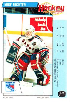 1992-93 Panini Stickers (French) #231 Mike Richter  Front