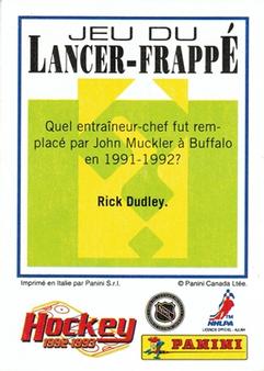 1992-93 Panini Hockey Stickers (French) #233 Mark Messier  Back