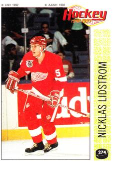 1992-93 Panini Hockey Stickers (French) #274 Nicklas Lidstrom  Front