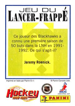 1992-93 Panini Hockey Stickers (French) #279 Ray Bourque Back