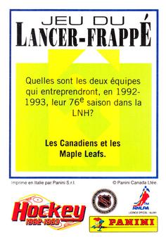 1992-93 Panini Hockey Stickers (French) #281 Kevin Stevens Back
