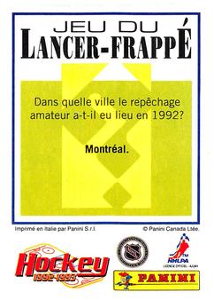1992-93 Panini Stickers (French) #293 Robert Holik  Back