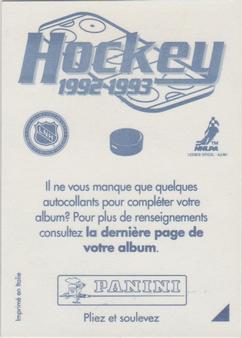 1992-93 Panini Stickers (French) #S Jaromir Jagr  Back
