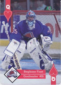 1995-96 Hoyle Eastern Conference Playing Cards #Q♥ Stephane Fiset  Front