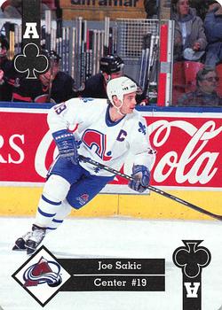 1995-96 Hoyle Eastern Conference Playing Cards #A♣ Joe Sakic  Front