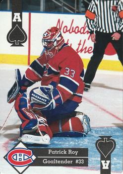 1995-96 Hoyle Eastern Conference Playing Cards #A♠ Patrick Roy  Front