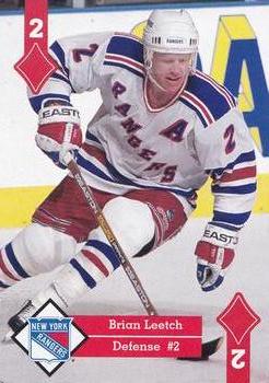 1995-96 Hoyle Eastern Conference Playing Cards #2♦ Brian Leetch  Front