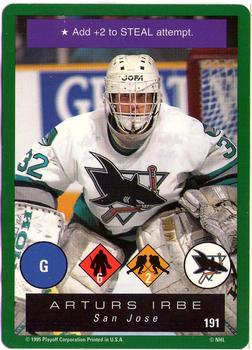 1995-96 Playoff One on One Challenge #191 Arturs Irbe  Front