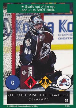 1995-96 Playoff One on One Challenge #29 Jocelyn Thibault  Front