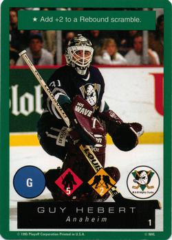 1995-96 Playoff One on One Challenge #1 Guy Hebert  Front