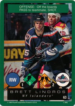 1995-96 Playoff One on One Challenge #63 Brett Lindros  Front