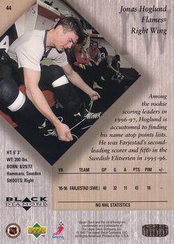 1996-97 Upper Deck Black Diamond - Gold #44 Jonas Hoglund  Back