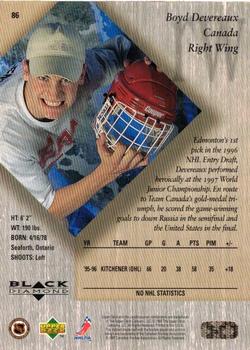 1996-97 Upper Deck Black Diamond - Gold #86 Boyd Devereaux  Back