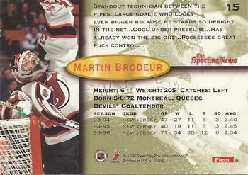 1997 Kenner/Fleer/Upper Deck Starting Lineup Cards #15 Martin Brodeur  Back