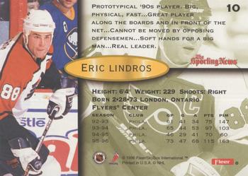 1997 Kenner/Fleer/Upper Deck Starting Lineup Cards #10 Eric Lindros  Back