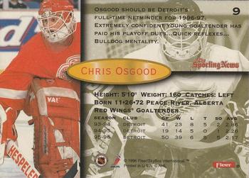 1997 Kenner/Fleer/Upper Deck Starting Lineup Cards #9 Chris Osgood  Back