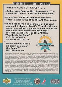 1997 Upper Deck Crash the All-Star Game #7 Mats Sundin  Back