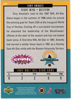 1997 Upper Deck Crash the All-Star Game #AR1 Tony Amonte  Back