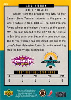 1997 Upper Deck Crash the All-Star Game #AR5 Steve Yzerman  Back