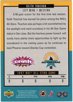 1997 Upper Deck Crash the All-Star Game #AR11 Keith Tkachuk  Back