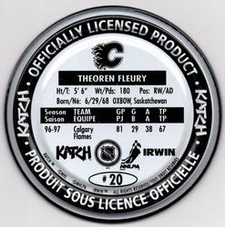 1997-98 Katch/Irwin Medallions #20 Theoren Fleury Back