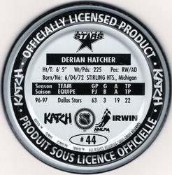 1997-98 Katch/Irwin Medallions #44 Derian Hatcher  Back