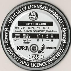 1997-98 Katch/Irwin Medallions #85 Bryan Berard  Back