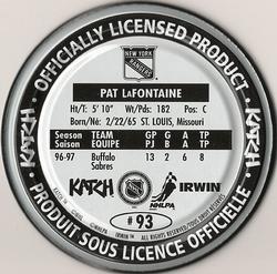 1997-98 Katch/Irwin Medallions #93 Pat LaFontaine  Back