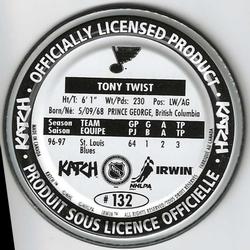1997-98 Katch/Irwin Medallions #132 Tony Twist  Back