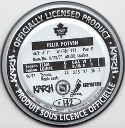 1997-98 Katch/Irwin Medallions #142 Felix Potvin  Back