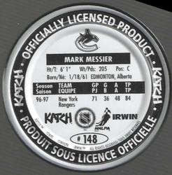 1997-98 Katch/Irwin Medallions #148 Mark Messier  Back