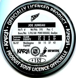 1997-98 Katch/Irwin Medallions #152 Joe Juneau  Back