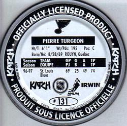1997-98 Katch/Irwin Medallions - Fabrique Au Canada #131 Pierre Turgeon  Back