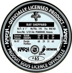 1997-98 Katch/Irwin Medallions - Fabrique Au Canada #65 Ray Sheppard  Back