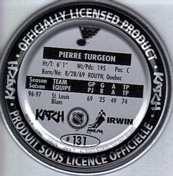1997-98 Katch/Irwin Medallions - Silver #131 Pierre Turgeon  Back