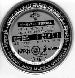 1997-98 Katch/Irwin Medallions - Silver #66 John Vanbiesbrouck  Back