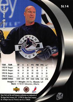 1998 Kenner/Upper Deck Starting Lineup Cards #SL14 Mark Messier Back