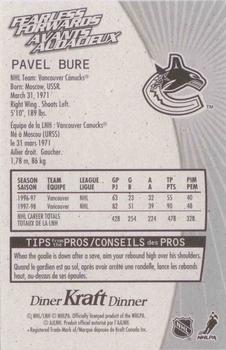 1998-99 Kraft / Post Collection - Kraft Fearless Forwards Black Back #NNO Pavel Bure  Back