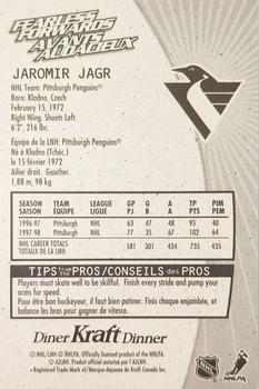 1998-99 Kraft / Post Collection - Kraft Fearless Forwards Black Back #NNO Jaromir Jagr  Back