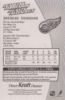 1998-99 Kraft / Post Collection - Kraft Fearless Forwards Black Back #NNO Brendan Shanahan  Back