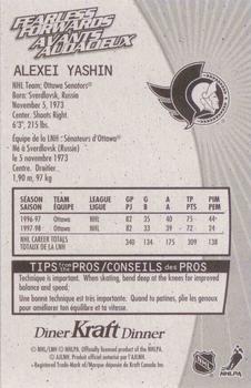 1998-99 Kraft / Post Collection - Kraft Fearless Forwards Black Back #NNO Alexei Yashin  Back