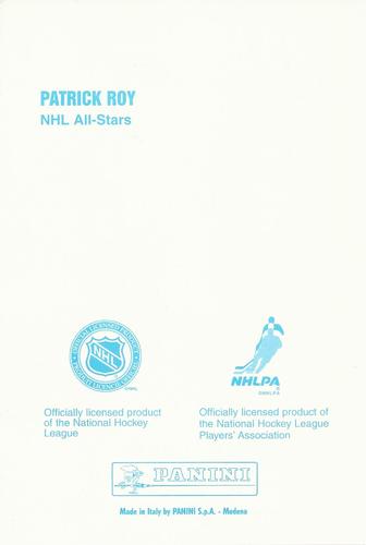 1998-99 Panini Photocards #NNO Patrick Roy Back