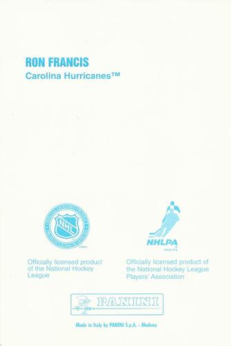 1998-99 Panini Photocards #NNO Ron Francis  Back