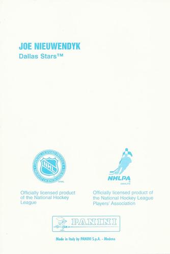 1998-99 Panini Photocards #NNO Joe Nieuwendyk Back